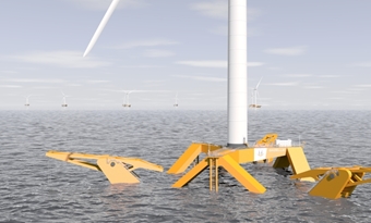 Nieuw ontwerp drijvende windturbines