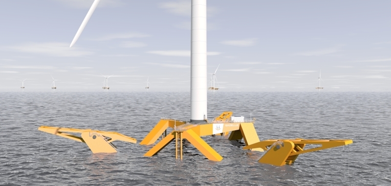 Nieuw ontwerp drijvende windturbines