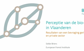'Perceptie van bio-economie in Vlaanderen' Siebe Briers legt uit.