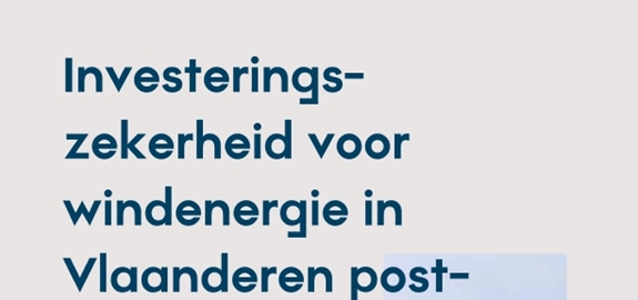 Investeringszekerheid voor windenergie in Vlaanderen post-2023