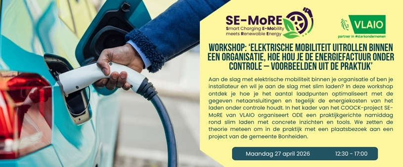 Workshop: ‘Elektrische mobiliteit uitrollen binnen een organisatie, hoe hou je de energiefactuur onder controle – voorbeelden uit de praktijk’